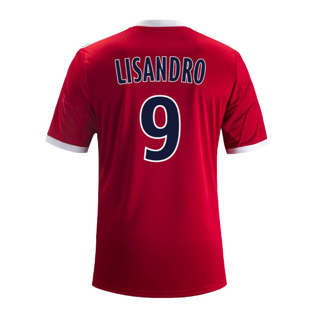 13-14 Olympique Lyonnais #9 Lisandro Away Red Jersey Shirt - Click Image to Close